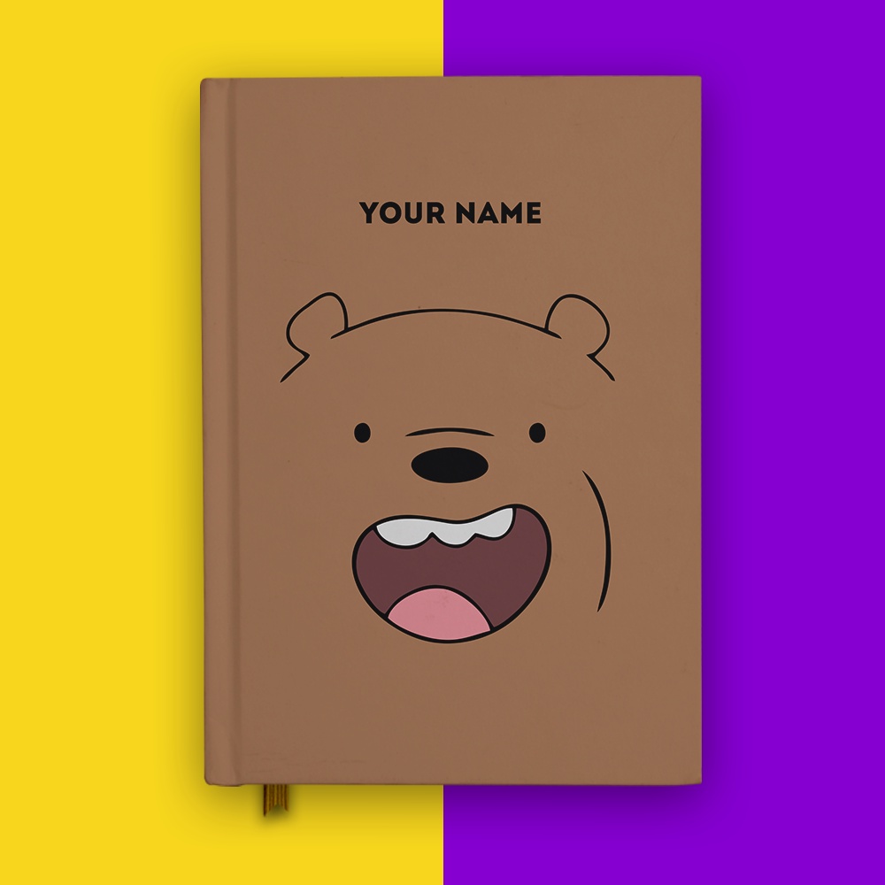 

Buku Notebook We Bare Bear Grizzly1 Custom Nama Diary Jurnal Cosplay Hardcover