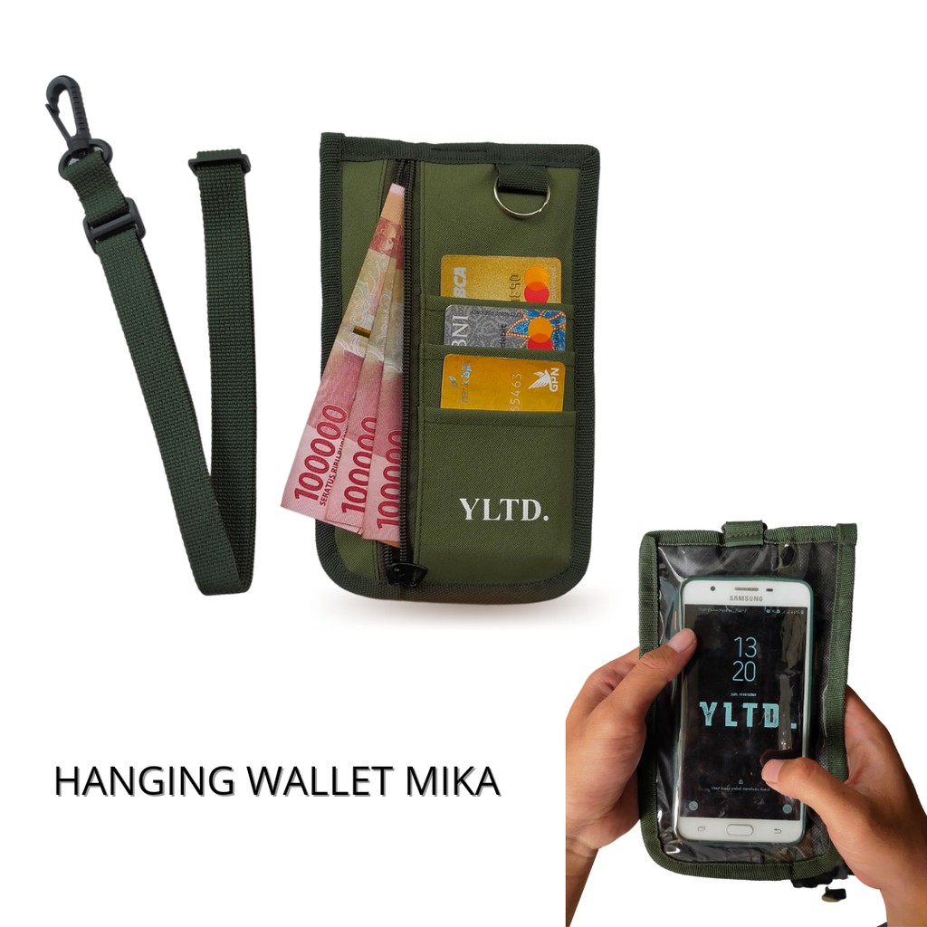 Tas Selempang Gantung Leher Mika Hanging Wallet kartu Hp Dan Uang