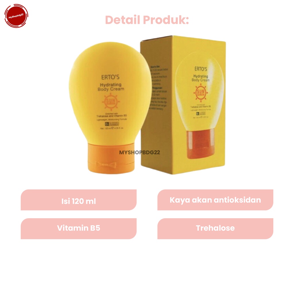 Hydrating Body Cream Ertos Perawatan Tubuh untuk Kulit Kering Bodycare For Dry Skin By Myshopbdg22