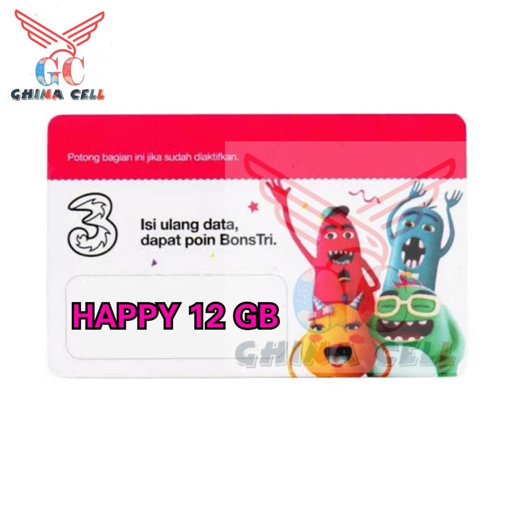 Voucher Tri Happy 12 GB (Nasional + Jabodetabek)