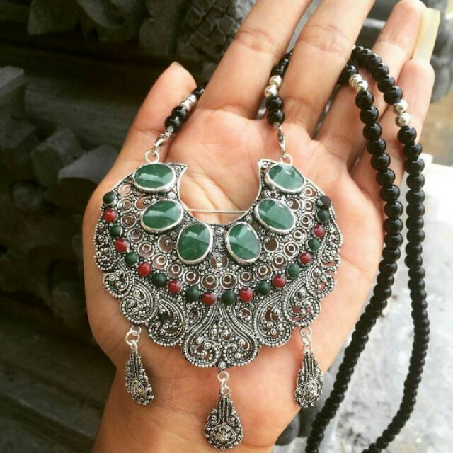 Kalung Bros etnik bali 2in1 Ukir Bali