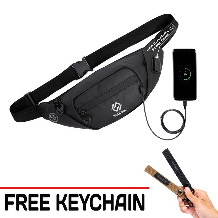 Terlaris    Tas Selempang Pria Wanita Model Eiger Visval Torch Waistbag USB Murah    hanya di shopee