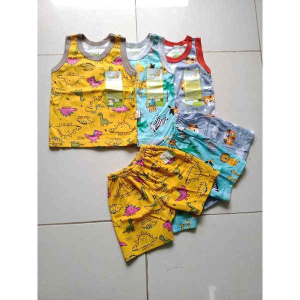 Baju Bayi | Baju Setelan tangan Kutung  Merk Velvet 6 -18 Bulan Terbatas