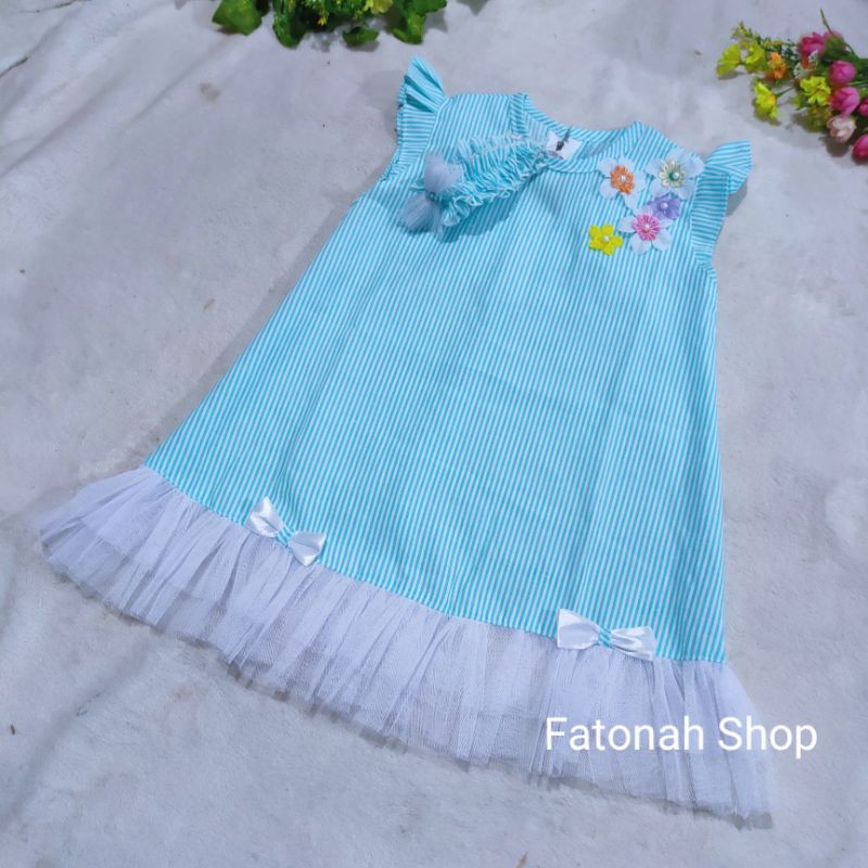 Dress Anak 1 2 tahun gaun anak lucu baju anak cewek perempuan rok tutu ( Dress diamond flowers )