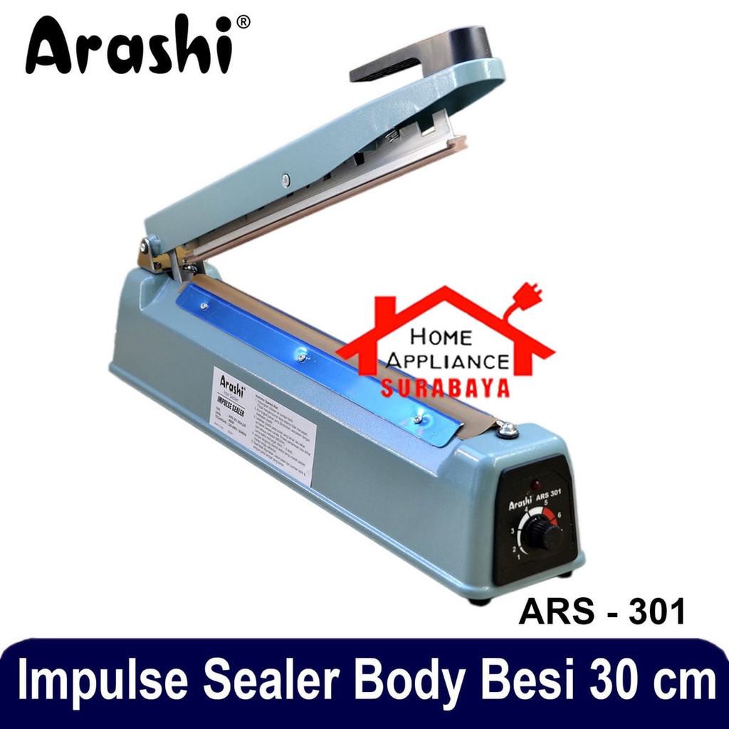 Alat Mesin Press Perekat Plastik Impulse Sealer Iron Arashi 30 CM Body Besi ARS 301 / HYPERLITE TRS 303