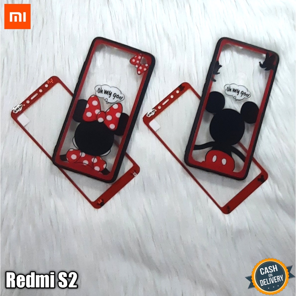 CASE 360 TRANSPARAN+TEMPERED GLASS MOTIF DISNEY FOR XIAOMI REDMI S2