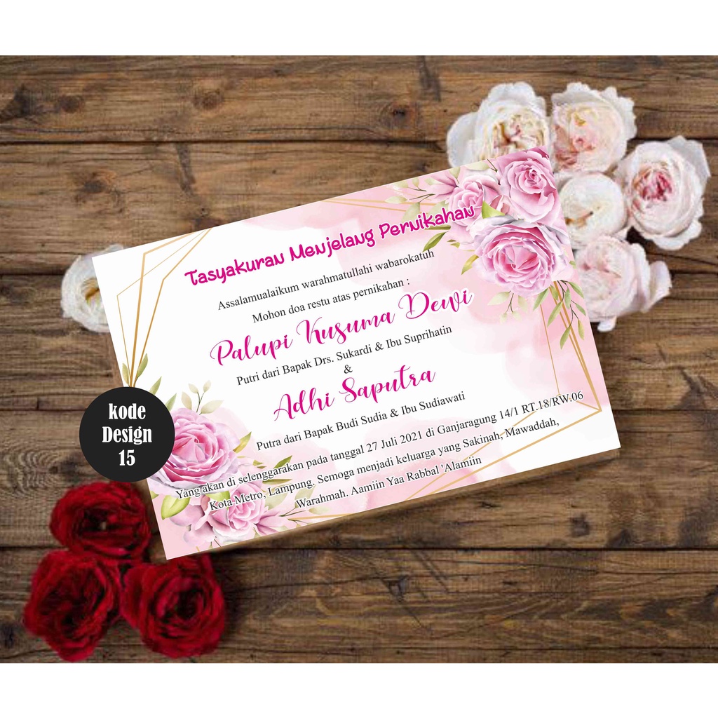 kartu tasyakuran menjelang pernikahan  kartu pengajian