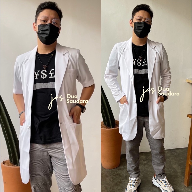 SNELI KOAS BAWAH PANJANG/ jas lab pria JAS KOAS/ BAJU KOAS / JAS PUTIH PANJANG