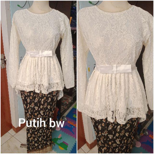 COD REALPICT KEBAYA AURORA PENGUIN KEBAYA MODERN WISUDA Bridesmaids seragaman kebaya-ATASAN SAJA PUTIHBW