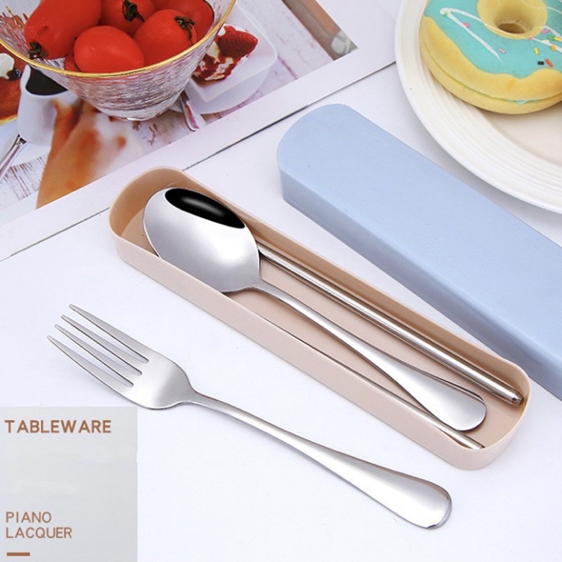 Sendok Set Stainless Steel Alat Makan Sendok Garpu Sumpit Anti Karat