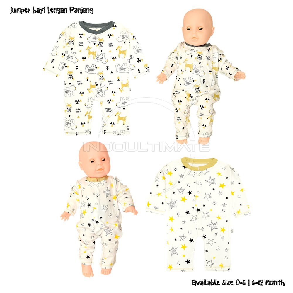 Baju Bayi Jumsuit Panjang BABY LEON 0-6 bulan Jumper Anak Baru Lahir Laki Laki Perempuan JP-GY051