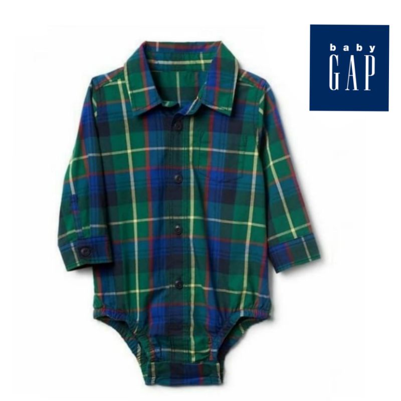 Size 0, 3, 6, 9 bulan. Kemeja Jumper Anak Bayi Laki. Place Carter's OshKosh BabyGAP-BGAP. Green Plaid