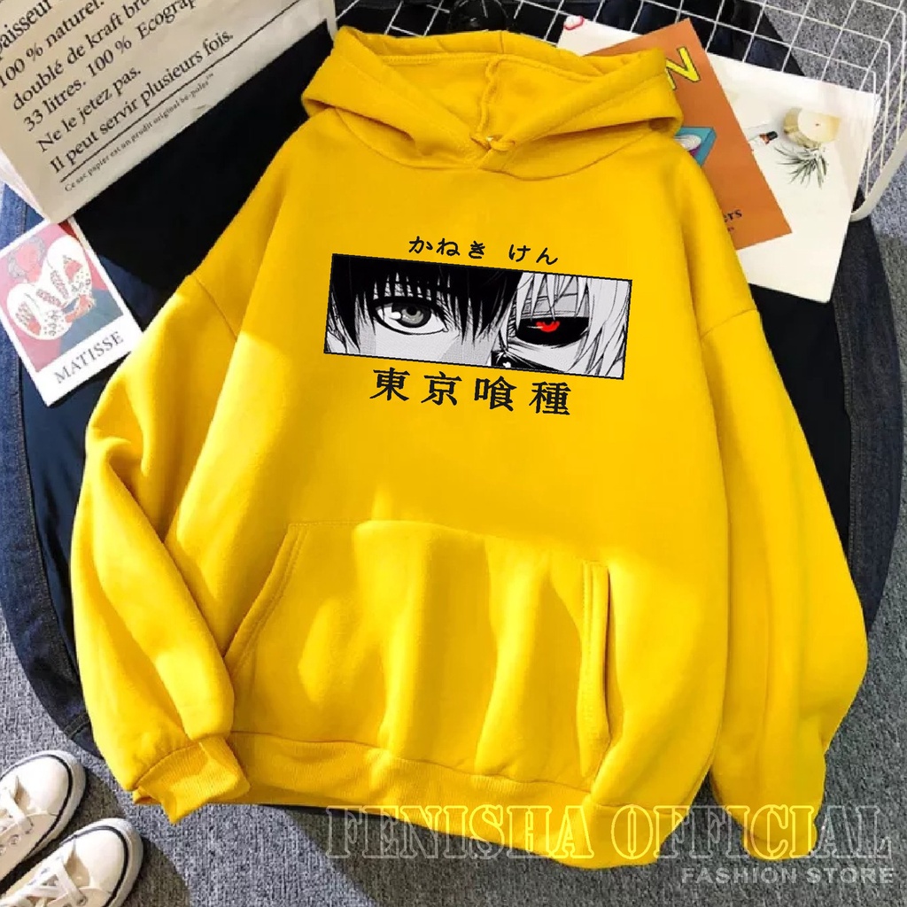 FenishaStore Sweater Hoodie Wanita Anime Tokyo Ghoul Kaneki Ken Eyes