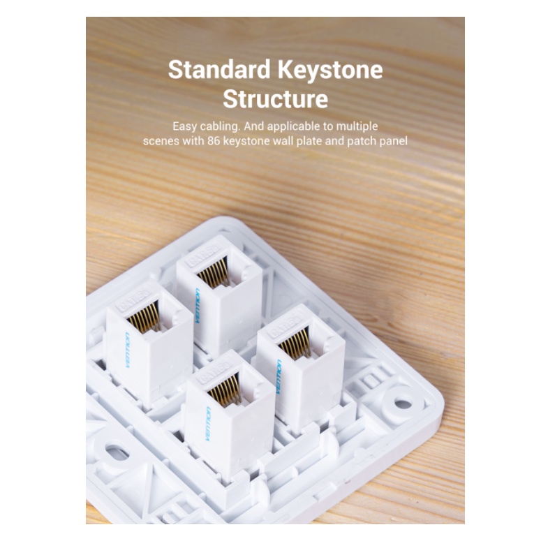 Vention  Adapter Barrel Konektor RJ45 Cat6 Female to Female CAT 6