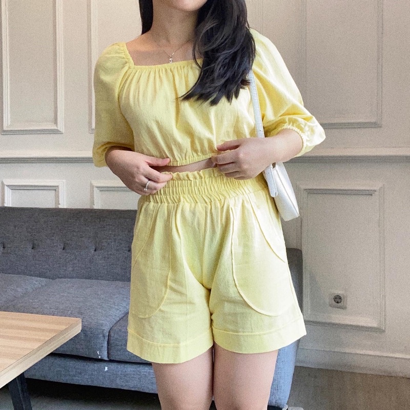 BELLE SET / SET ATASAN DAN BAWAHAN / SET LENGAN PANJANG / ONE SET LENGAN PANJANG / CROP TOP / SET CR