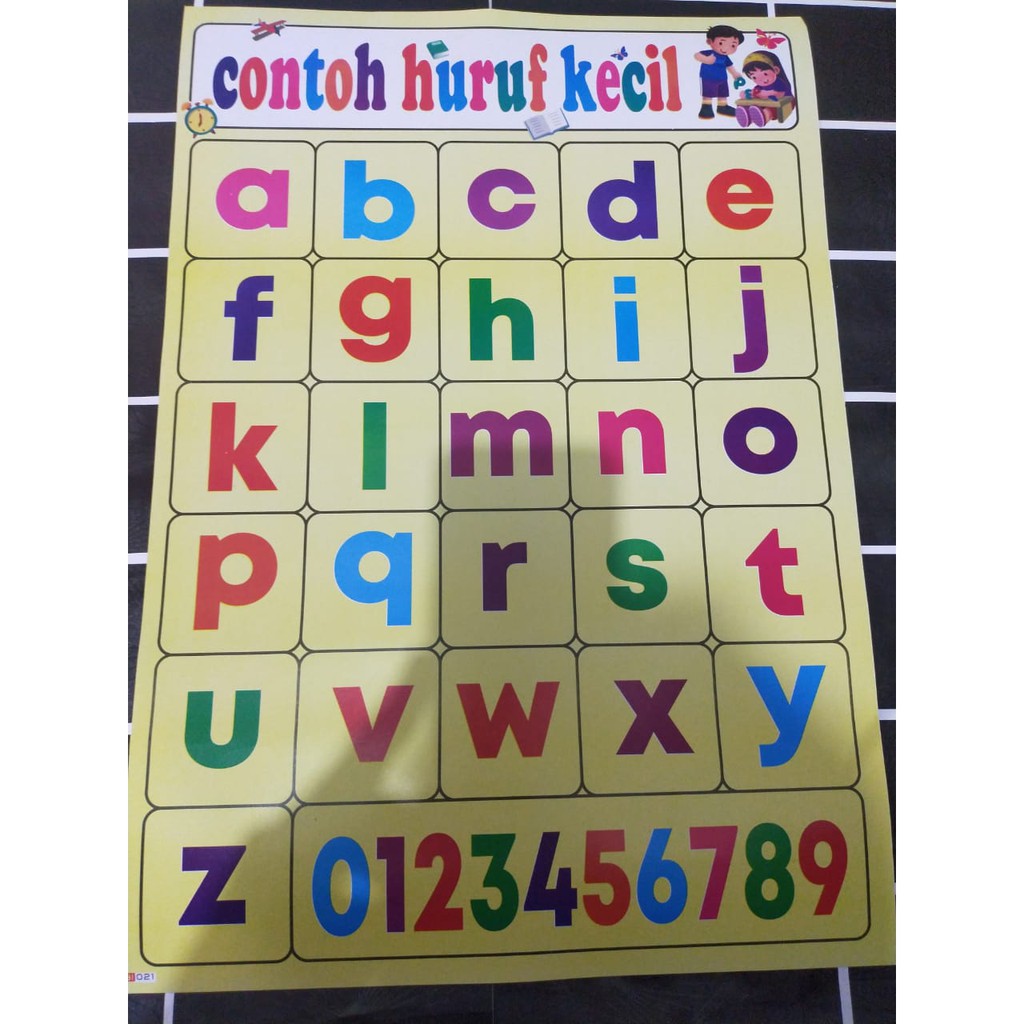 

12PCS/LUSIN POSTER EDUKASI ANAK HURUF KECIL CAMPUR DLL