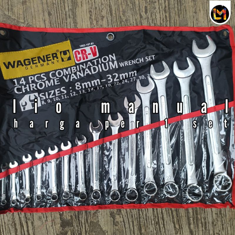 kunci ring wagener set 14 pcs metrik type original Germany
