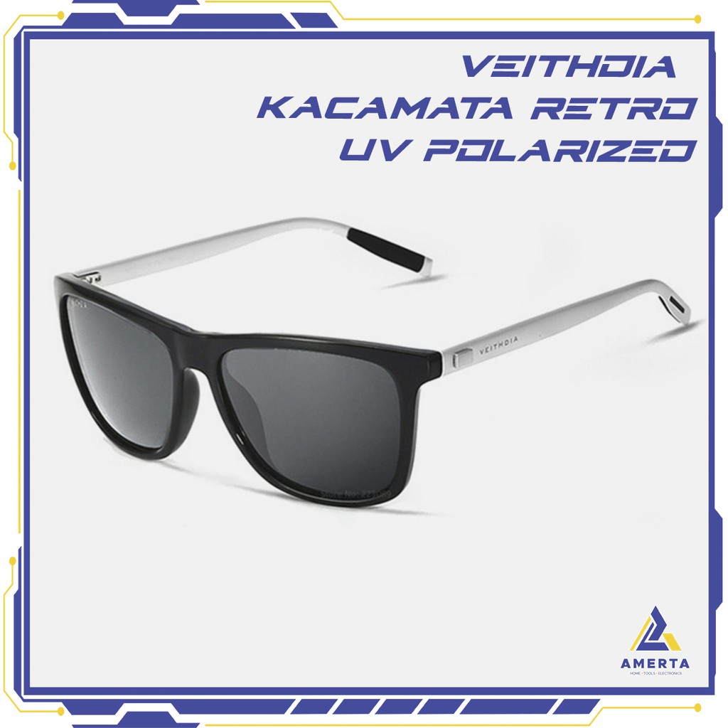 Veithdia Kacamata Retro UV Polarized Gray