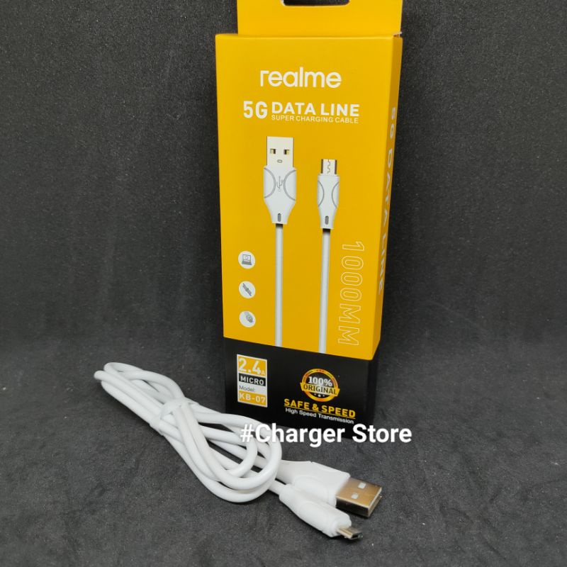 Kabel Data Realme 2.4A Fast Charging Micro USB 5G Data Line Quick Charge