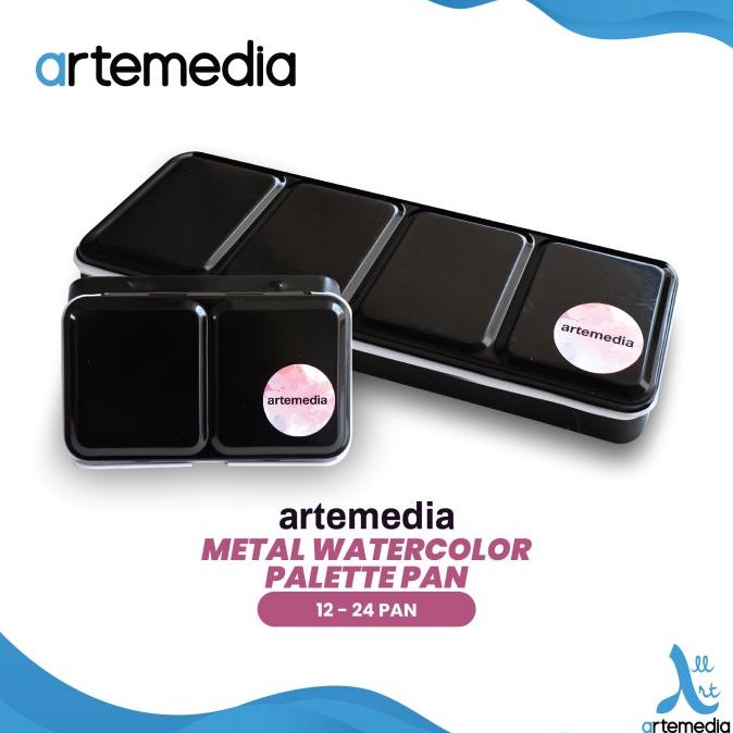 

Artemedia Empty Metal Tin Watercolor Half Pan Case