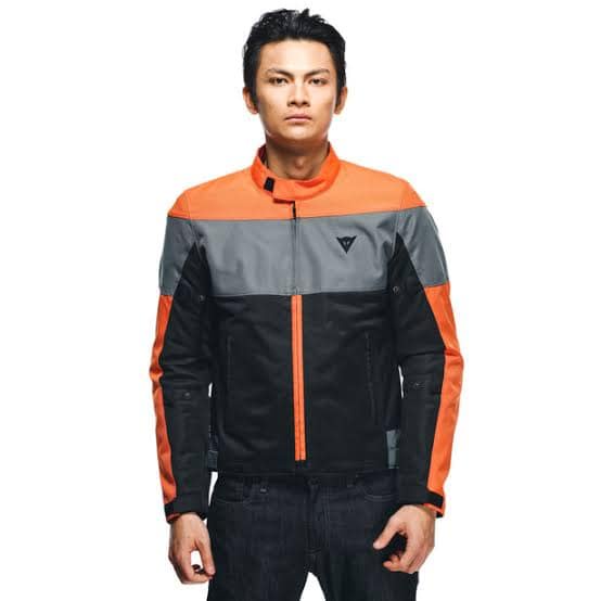 DAINESE ELETTRICA AIR TEX JACKET BLACK FLAME ORANGE JAKET MOTOR