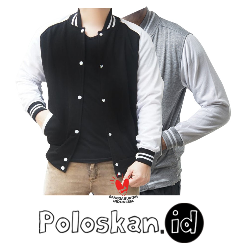 Jaket Jaket Varsity Jaket Baseball Pria Jaket Baseball Wanita Jaket Baseball Kancing