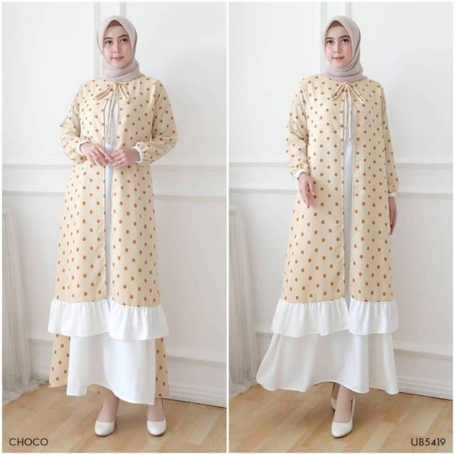 GAMIS RANA FRINGE FIT TO L Baju Gamis Wanita Muslim Terbaru Sesuai Gambar