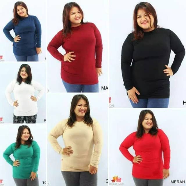 Manset atasan wanita jumbo bahan kaos fit to XXXL