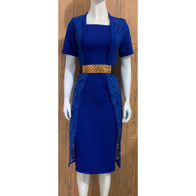 Kathryn collection # 108,  Dres rok span scuba import premium kombinasi brukat gliter free belt