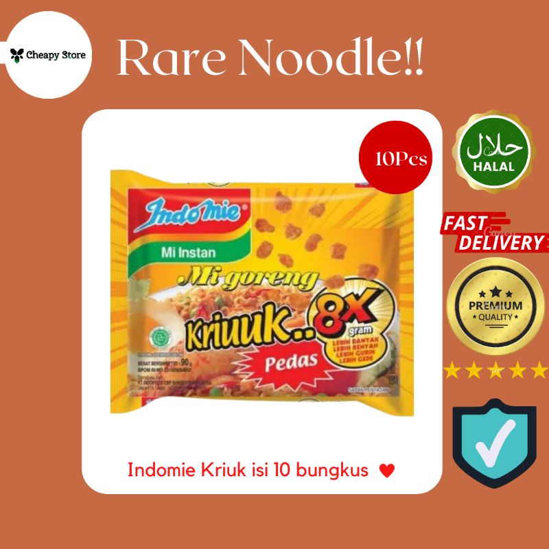 

[10bks] Indomie mi goreng kriuk (kriuuk.. 8x gram) pedas