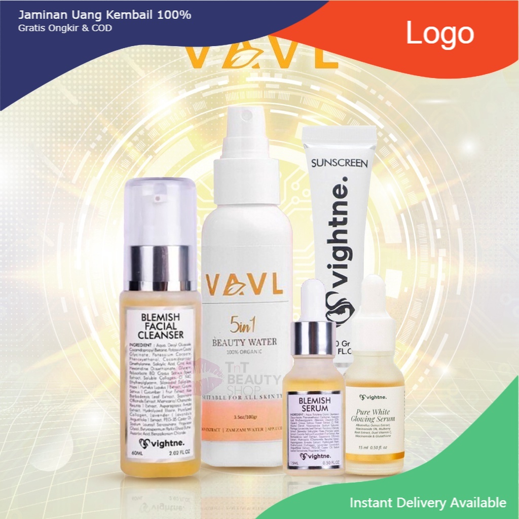 VAVL Beauty Water - Facial Wash - Facial Serum - Sunscreen - Beauty Mask - SkinCare - BPOM - VIGHTNE