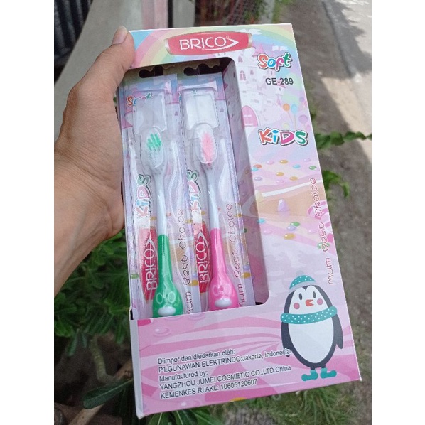 (1pcs)Sikat Gigi Anak Karakter Lucu Multiwarna Brico Kids
