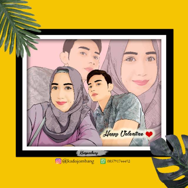 UKURAN 10R dan 10R jumbo, CETAK+FRAME VEKTOR WAJAH UNTUK KADO