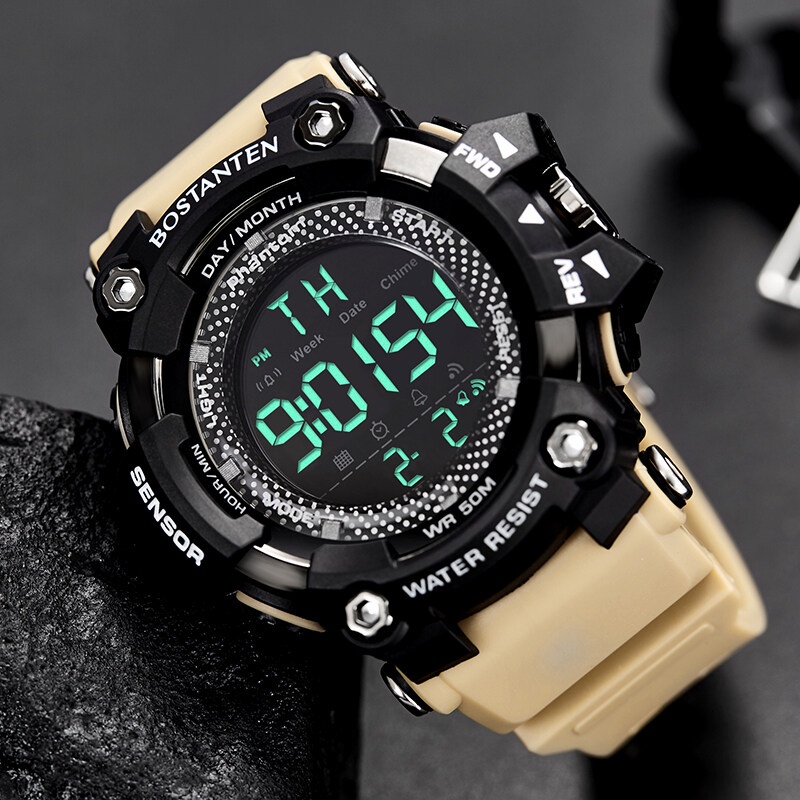 LIGE Jam Tangan Pria Digital Tahan Air  Olahraga