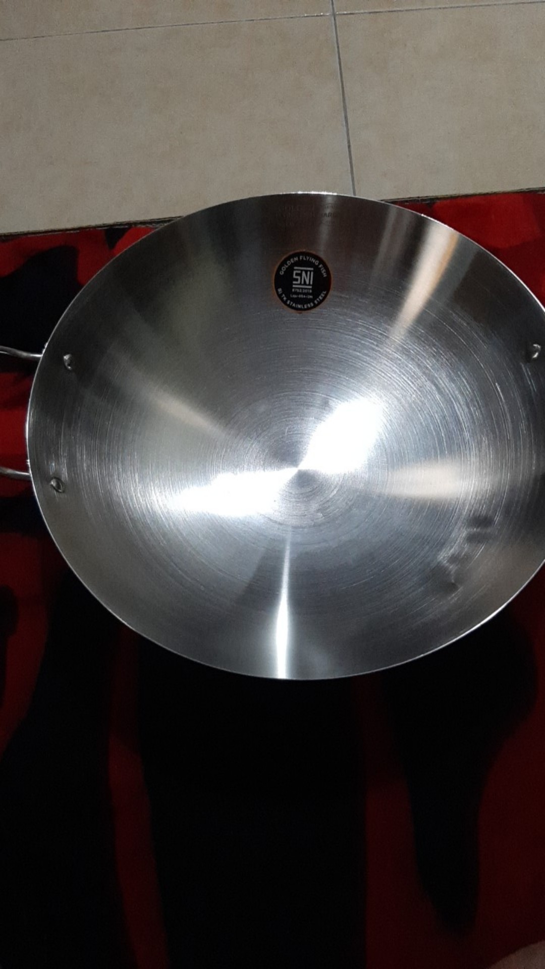 Wajan Stainless Steel Tebal Kokoh Anti Lengket Wajan Harden Golden Flying Fish Original