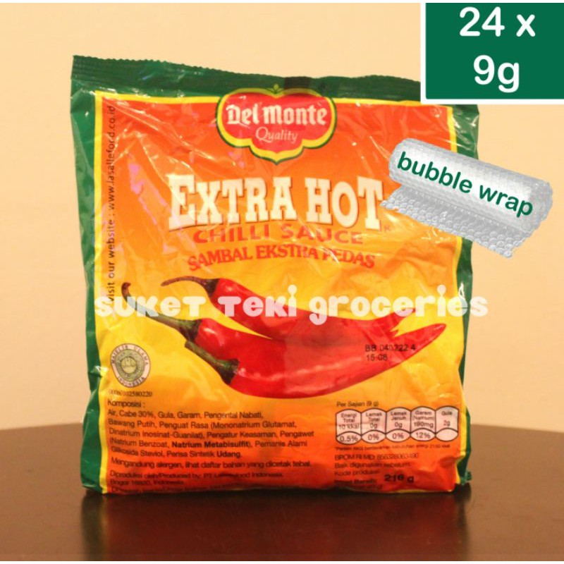 Delmonte Extra Hot / Ekstra Pedas Sachet per bungkus isi 24 x 9 GR