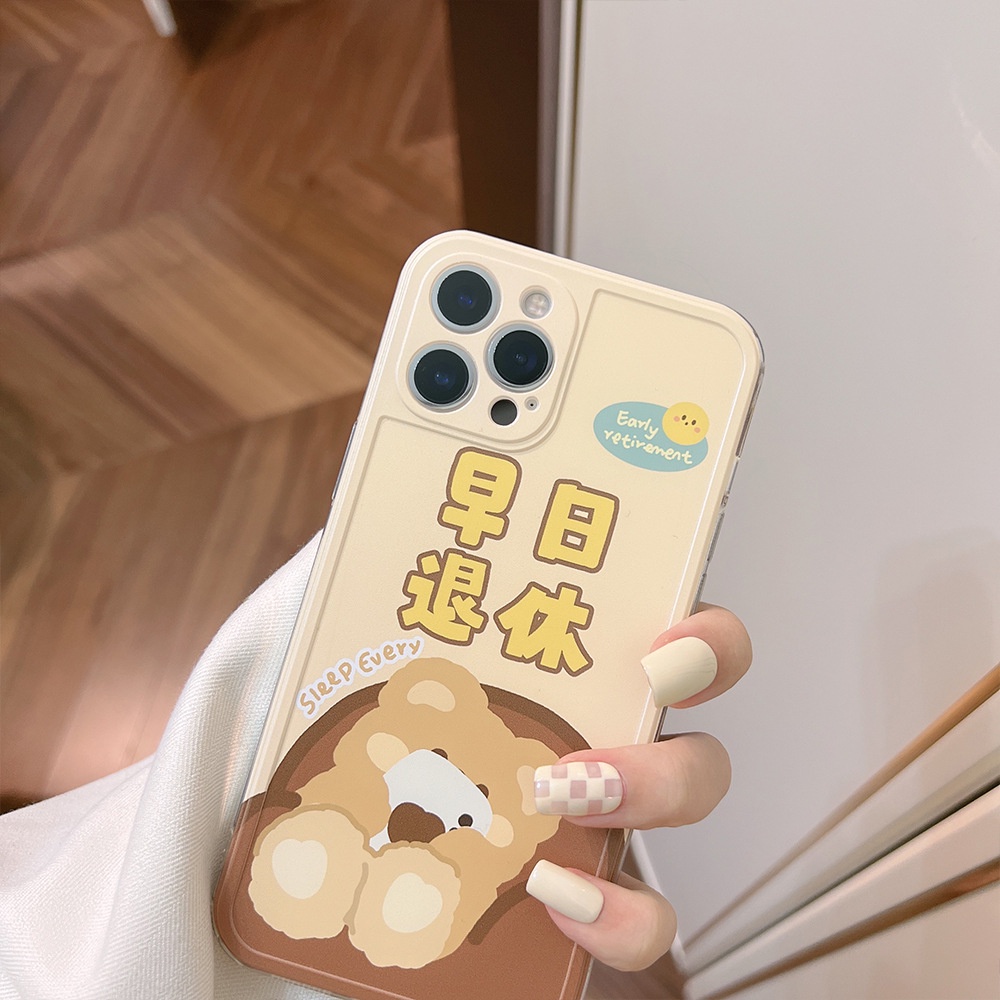 Soft Case Hp Gambar Kartun Beruang Untuk Iphone 7 / 8plus / X / XR / XS / 11 / 12 / 13pro MAX / SE 2020