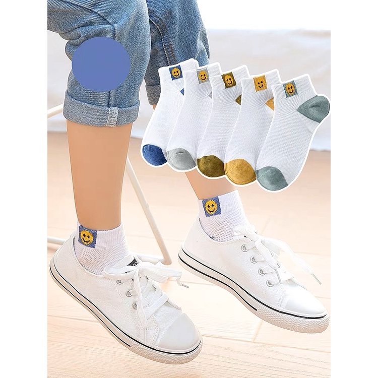 Kaos Kaki Original Kaus Kaki Pendek Semata Kaki Sock Anti Bakteri Anak Size Kecil Smiley Smile Socks