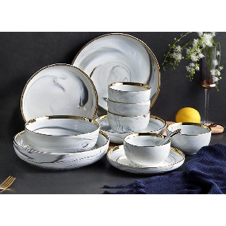 Marble gold rim saucer taste dish Piring saus motif Marble gold rim saucer taste dish Piring saus motif