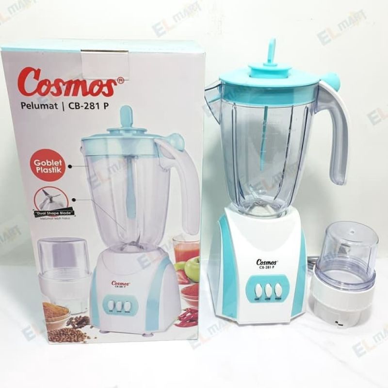 COSMOS CB 281 P BLANDER PLASTIK 2lt.   GARANSI RESMI