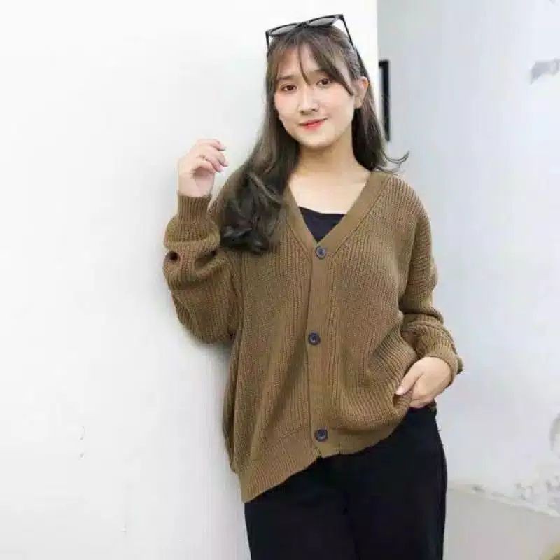 Cardigan Rajut Wanita Oversize Crop Premium Nacara