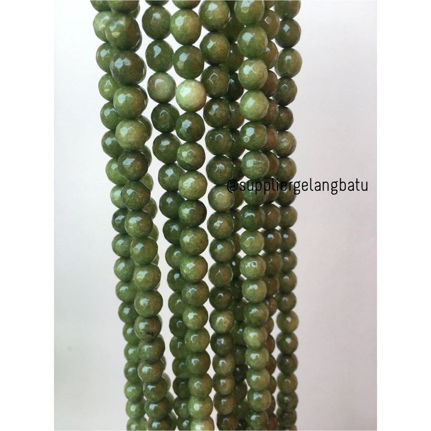 batu beads CUTTING 8mm moss agate hijau kilap grade A aksesoris korea green aksesoris supplier bahan