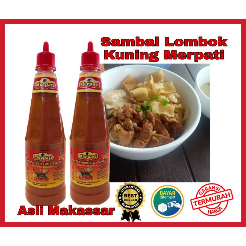 

Sambal Lombok Kuning Cap Merpati Spesial Asli Sambel Khas Makassar Sulawesi Selatan 300 ml