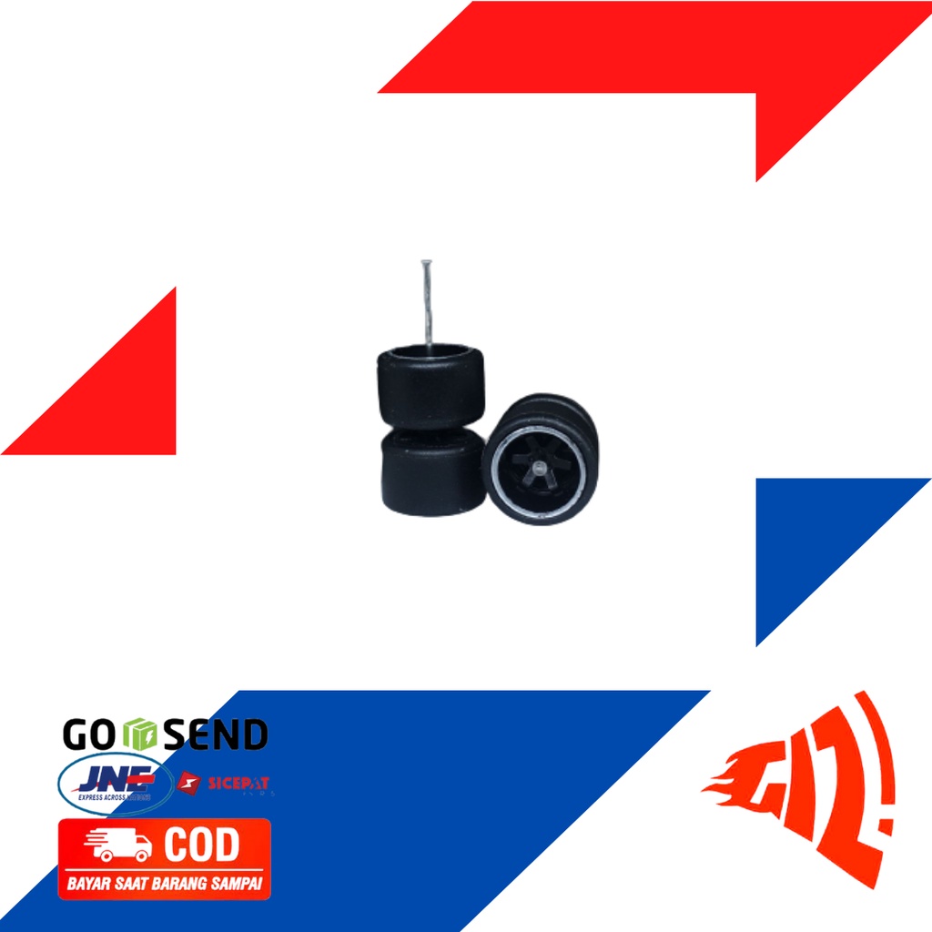 Ban Karet Hotwheels model TE37 Black deep Dish ( Celong )