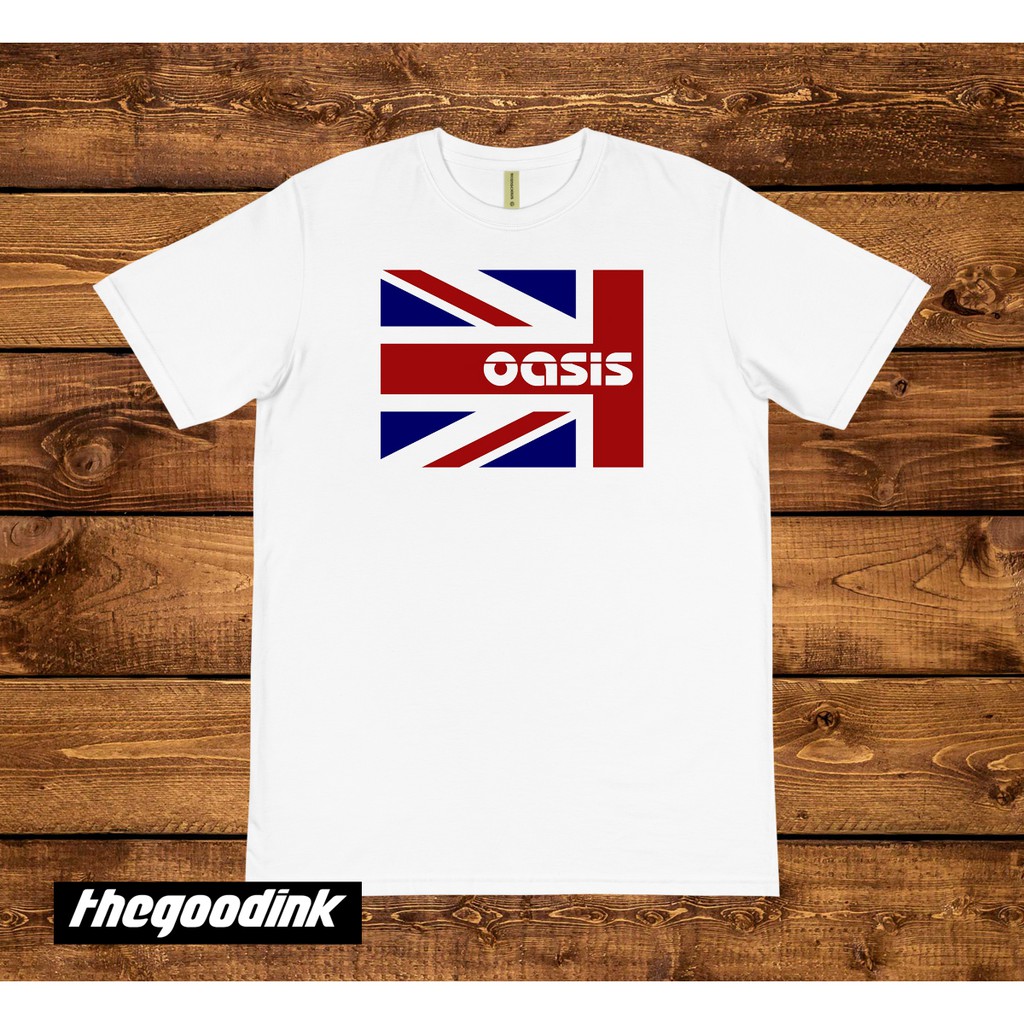 Kaos Oasis - British Logo Putih - Original Gildan T-shirt