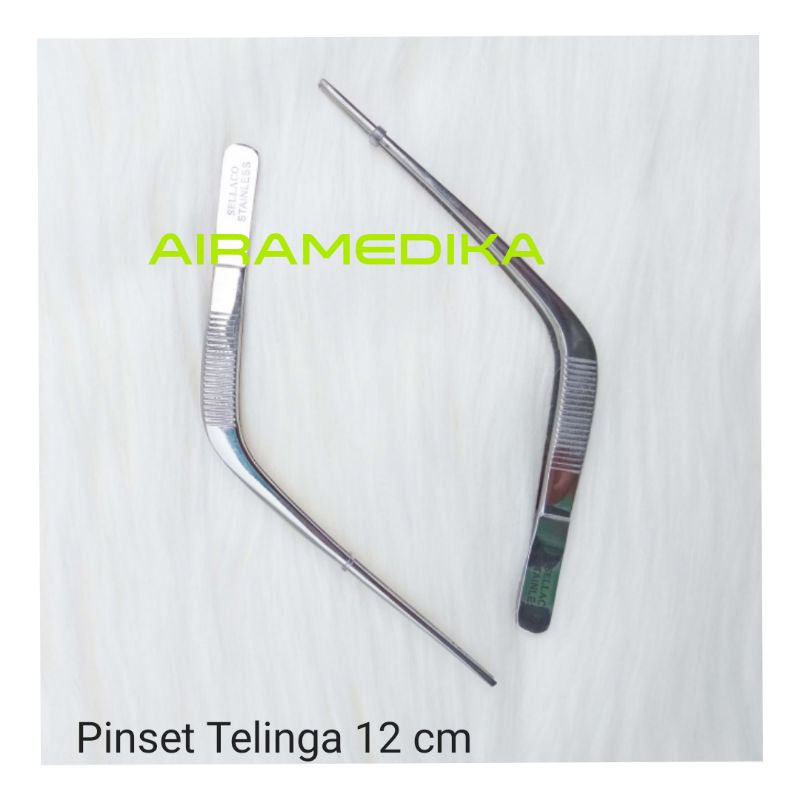 Pinset Telinga 14cm / Pinset Bayonet Telinga Bengkok 14 cm Stainless Steel