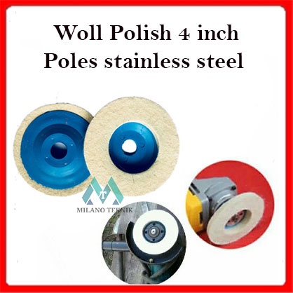 Spon Putih 4&quot; Amplas Gerinda Spon Wool 4 inci poles stainless steel