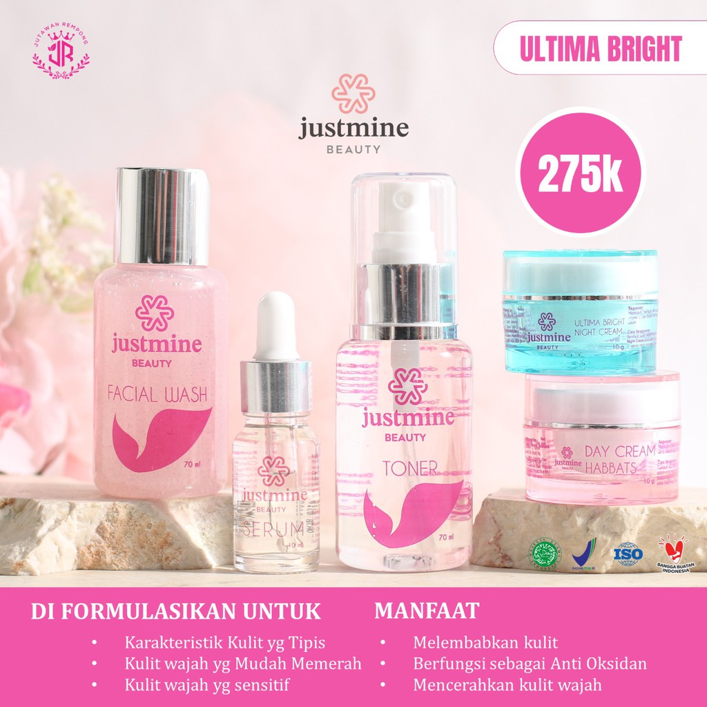 Justmine Skincare Glowing Bpom Paket Ultima Acne More Remove spot | Skin care COD free gift-2