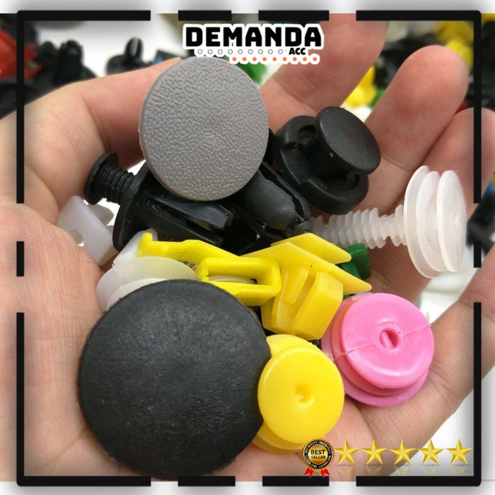 Paku Baut Rivet Pasti Murklip Bemper Dashboard Mobil Universal 200Pcs