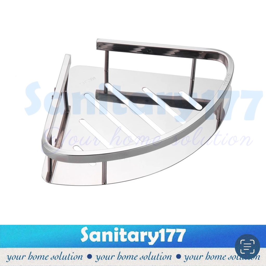 Rak SUDUT Stainless 304 tebal U2- rak POJOK dapur single tempat sabun shampo kamar mandi  bumbu dapur kitchen set rack organizer